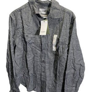 Goodfellow & Co Mens M Gray Button-Up Standard Fit‎ Flannel